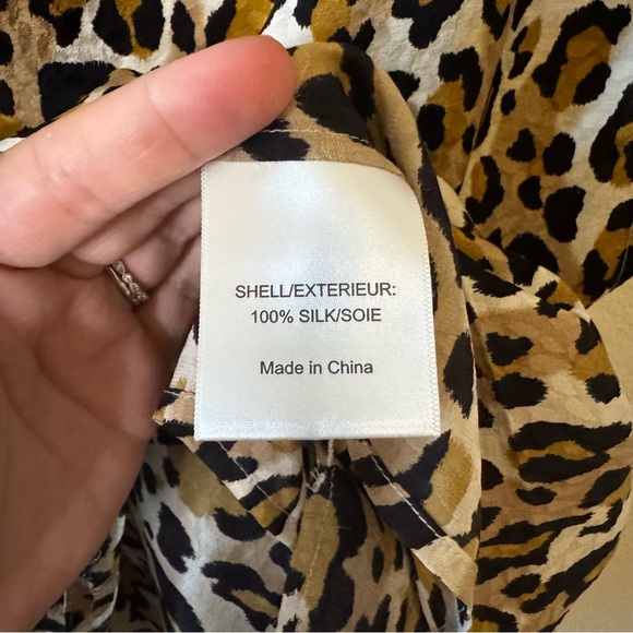 Tory Burch Women’s Leopard Print Silk Blouse Top - Picture 12 of 13
